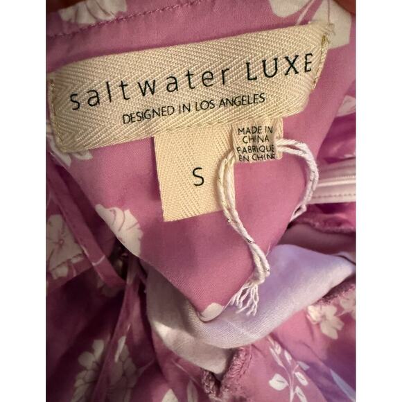 ANTHROPOLOGIE | Saltwater Luxe Midi Lavender Cottagecore Floral Enzo Dress Sz S - Picture 11 of 12